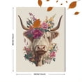 thumbnail image 3 of Highland Cow Floral Canvas Print, Suitable for Living Room, Bedroom, Kitchen, Dining Room, Office, Hallway, 3 of 8