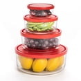 thumbnail image 2 of Gelo 4 Piece Round Set with Red Lids. - assorted, 2 of 2