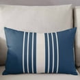 thumbnail image 3 of Navy Blue Beige Striped Throw Pillow Cover 12 x 20 Inch Decorative Pillow Cover Modern Farmhouse Retro Lines Lumbar Pillowcase Seasonal Rectangle Cushion Case for Couch Sofa Bed Living Room, 3 of 7