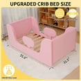 thumbnail image 3 of Lilypelle Toddler Bed Frame, Toddler Floor Bed with Removable Guard Rails, Small Bed for Boys and Girls, Standard Crib Size Toddler Bed，55.9 x 31.5 x 23.2 in，Pink, 3 of 8