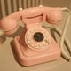 thumbnail image 5 of Estilo Retro con Cable Teléfono de Marcación Plug-In Casa Fija Teléfono Antiguo Oficina Europea Moda Decoración Rosa, 5 of 6