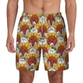 thumbnail image 2 of Goofa Cartoon Sunflowers Printed Men's Swim Trunks Board Shorts Quick Dry Mens Swimming Trunks with Compression Liner,Breathable Fit Hawaii Beach Shorts-Large, 2 of 9