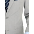 thumbnail image 4 of Mens Side Vent 2-piece Silver Gray Cotton Trim Fit Suit DTI, 4 of 7