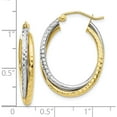 thumbnail image 4 of 10K Two-tone Textured Hinged Hoop Earrings (29x21), 4 of 5