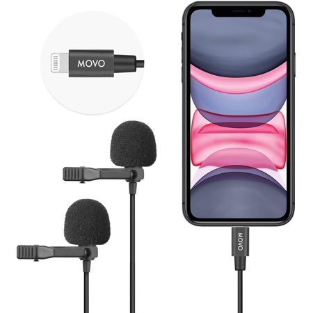 UPC: 0817711021831 | Movo iLav-Duo Dual Digital Lavalier Omnidirectional Clip on Microphone with MFi Certified Lightning Connector Compatible with iPhone  iPad  iPod  iOS Smartphones and Tablets