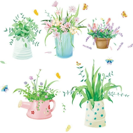 

Veki Fresh Flowers And Green Plants Painting Playing Bedroom Living Room Porch Home Wall Decoration Wall Sticker Glow in The Dark Ceiling Decorations