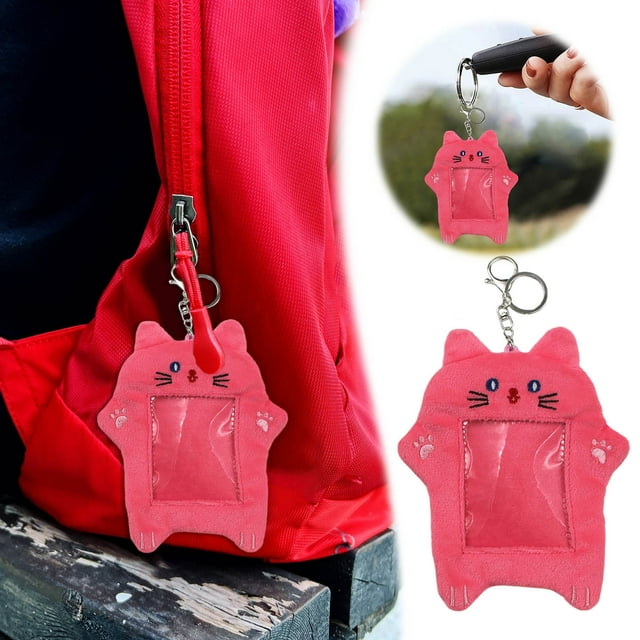 Photocard Holder Chain with Keychain for ID Badge and Credit Card Protective Sleeve Korean Style Cute Stationery