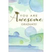 Pictura Awesome Graduate: Blue And Green Watercolor Circles Graduation Congratulations Card