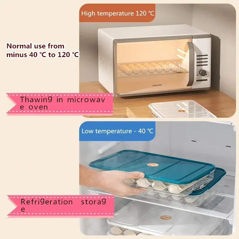 1/3pcs Multilayer Dumpling Box Household Food Egg Frozen Box Fresh-Keeping Organizers Quick zing Refrigerator Storage Box