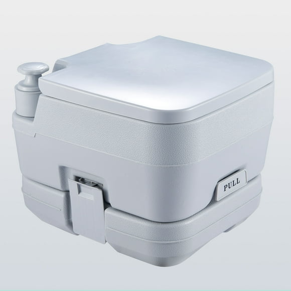 Bestco 10L WC Portable avec Pompe à Piston à Siège Complet Sans Odeurs pour les Voyages et le Camping