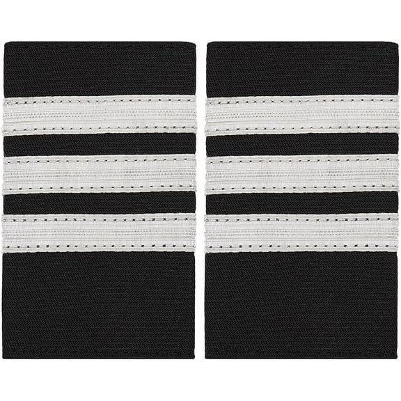 1 Pair Professional Uniform Epaulets Pilot Epaulets Three Bars Captain Shoulder Boards Captain Shoulder Boards for Pilots Insignia Sliders Cosplay Dress Mixed Color