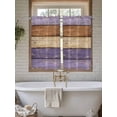 thumbnail image 4 of Farmhouse Purple Brown Living Room Curtains 2 Panel, Vintage Wooden Striped Cafe Window Treatment, Farmhouse Bedroom Bathroom Kitchen Curtains Drapes 104"x45", 4 of 6