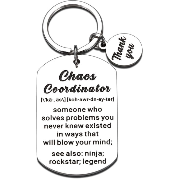 Chaos Coordinator, Coworker Emotional Support Gifts, Coordinator Stocking Stuffers for Women Men, Cool Keychain Gift for Bosses, Boss Lady Gift for Women, Thank You Giift for Boss, Principal Giift