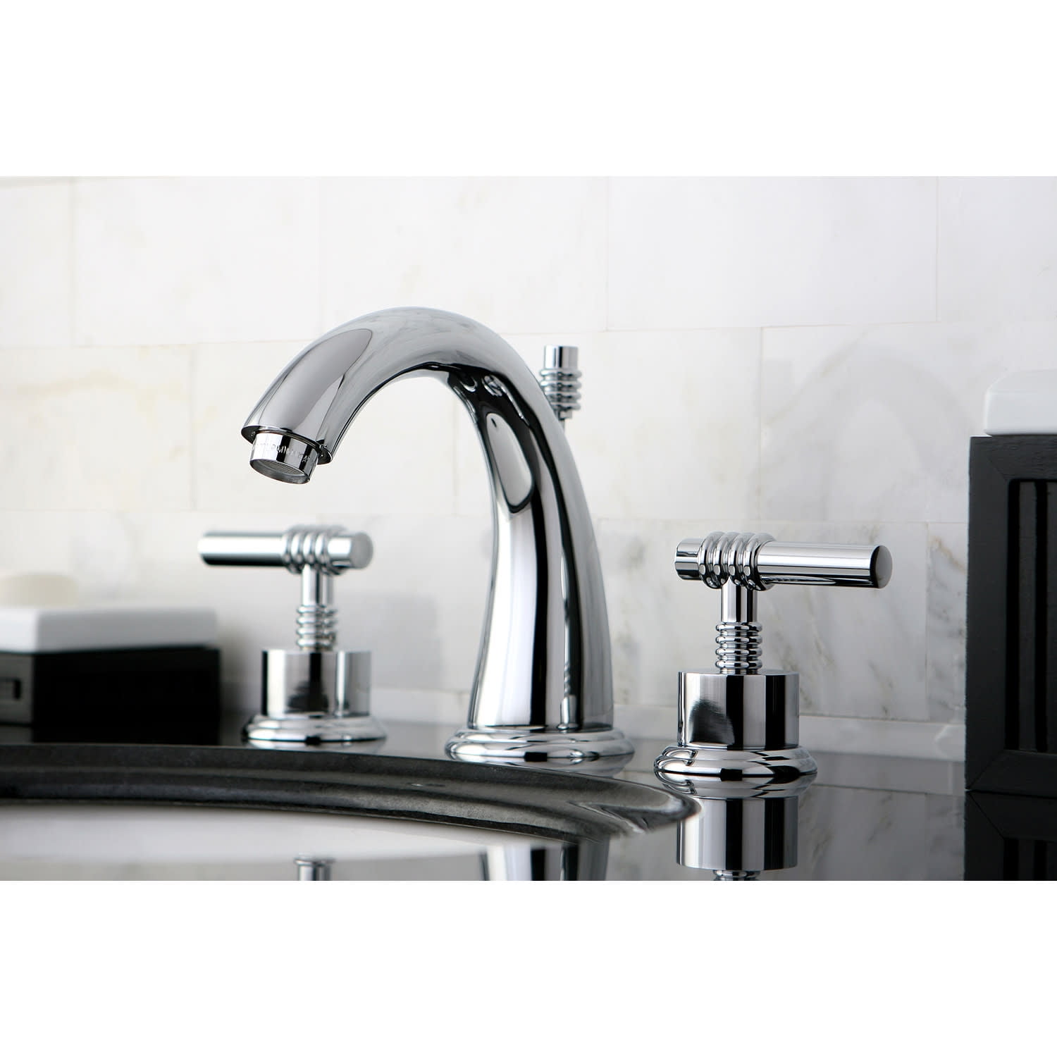 Kingston Brass KS2967ML 8-Inch Widespread Lavatory Faucet, Brushed Nickel/Polished Chrome