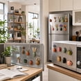 thumbnail image 6 of Naittoop Mini Ceramic Vase Refrigerator Magnets Decorative Magnetic Set Artificial Flowers Included Kitchen Office Dorm 10 Pieces, 6 of 7