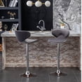 thumbnail image 3 of Roundhill Furniture Masaccio Bar Stool with Adjustable Height & Swivel, Gray, Set of 2, 3 of 12