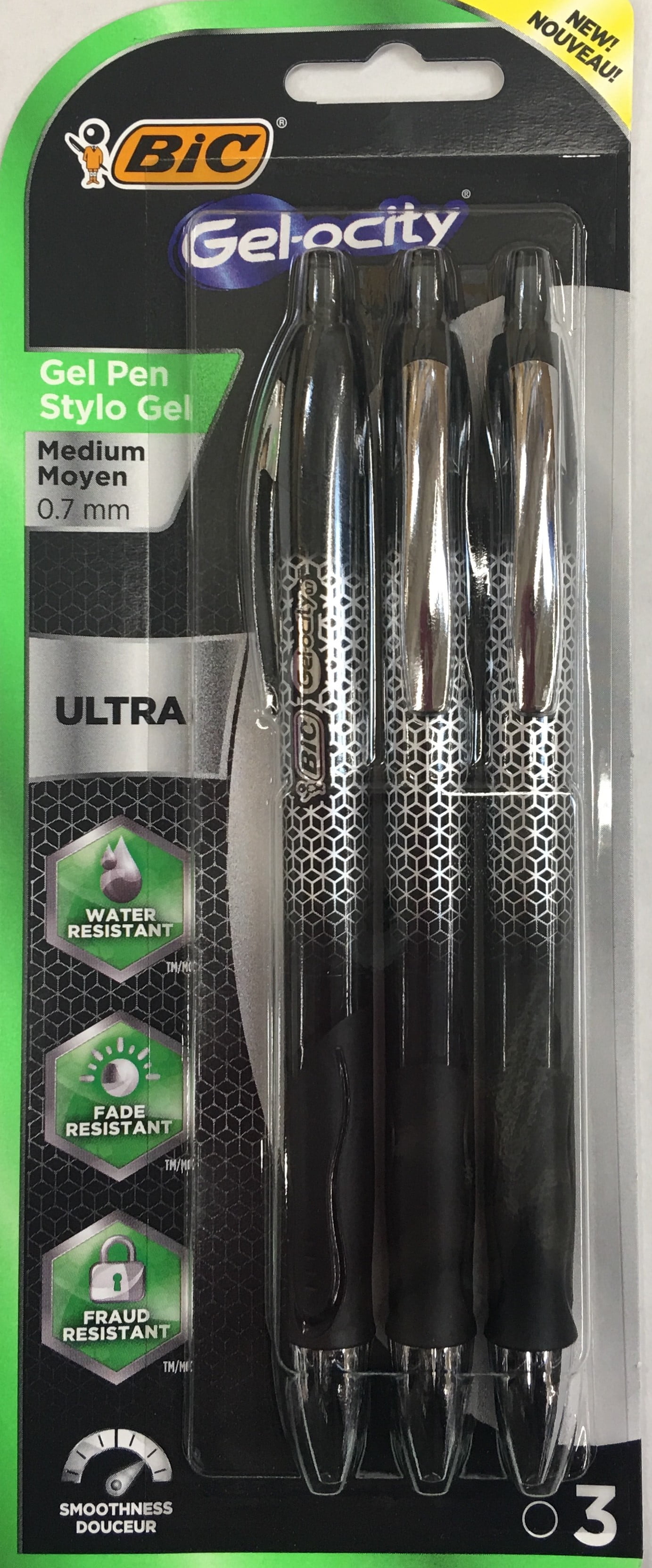 BIC GELOCITY ULTRA BLK 3 PK