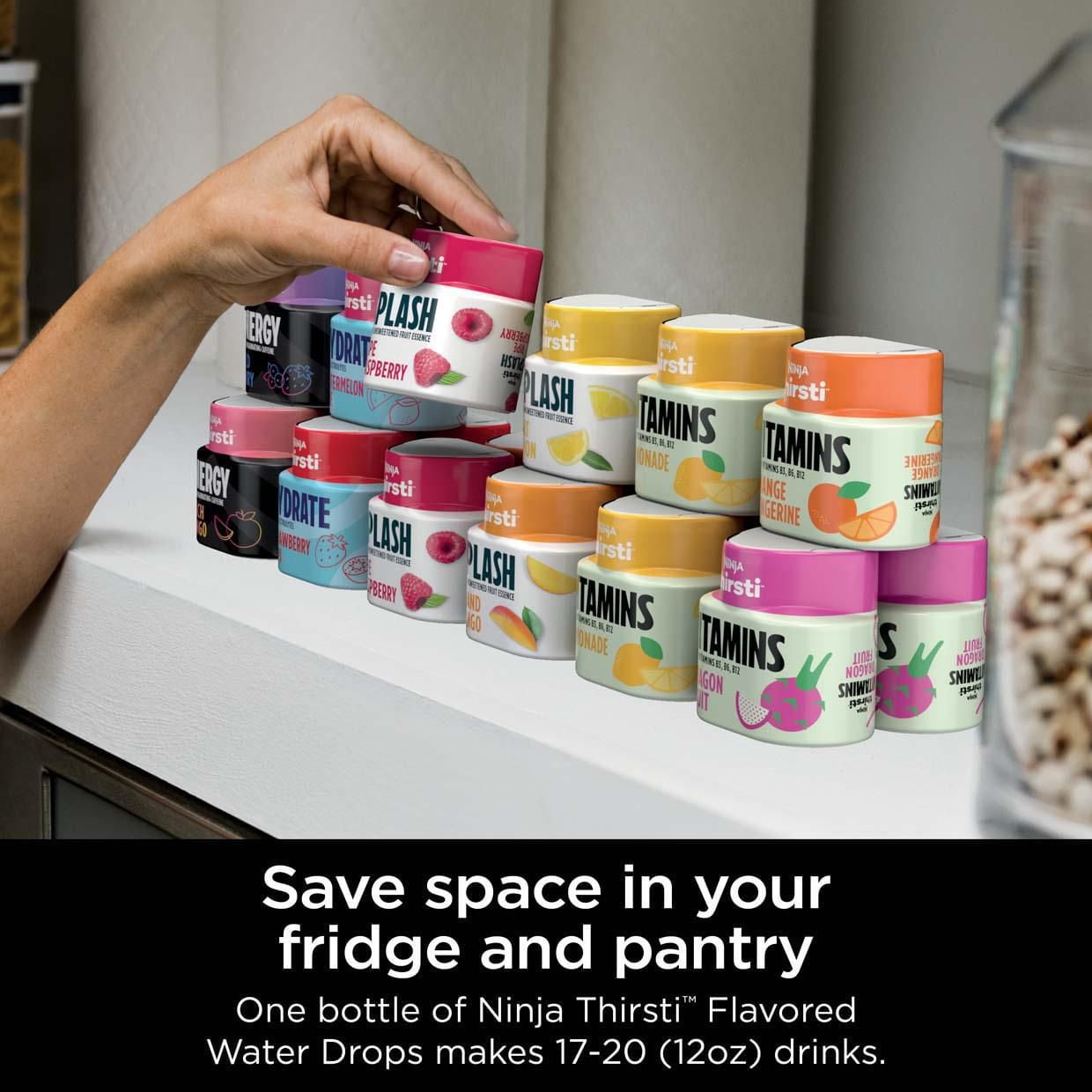 Ninja Thirsti SPLASH Tart Lemon Flavoured Water Drops (Unsweetened), WCFLMN6C, Flavoured Water Drops