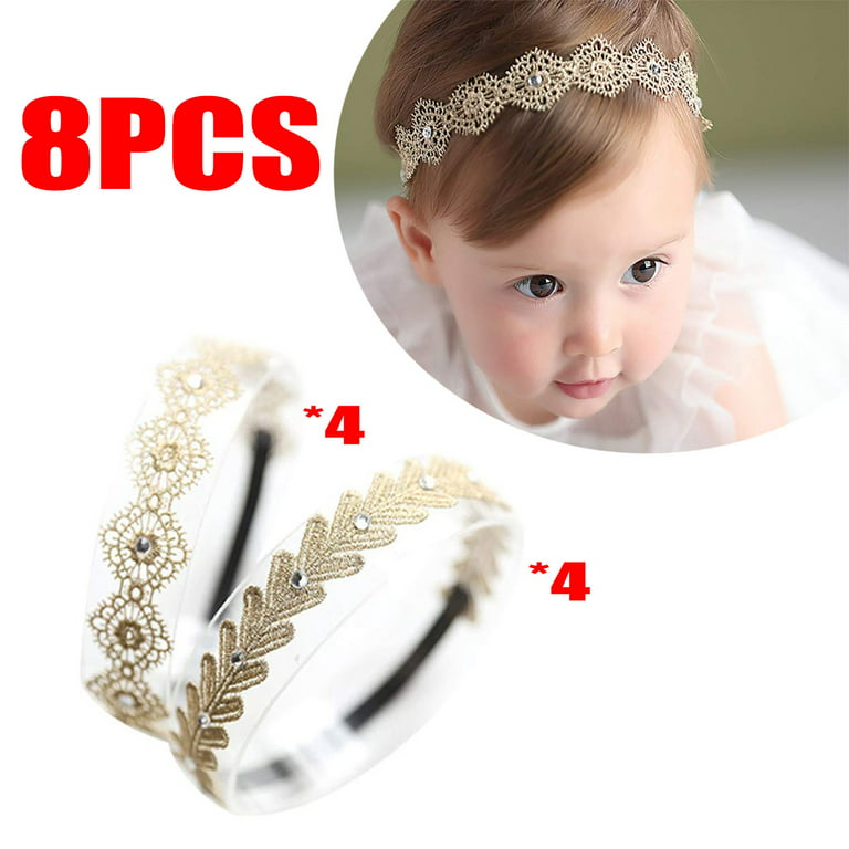 1/2/4/6/8/10/12/20/30/40/50/100Pieces Baby Princess Headband Stretch Lace  Flower Baby Full Moon Tiara Wedding Flower Girl Accessories Photography  Company Prop Wedding Party Hair Accessories 
