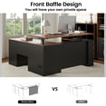 thumbnail image 4 of ModernMate 63" Height Adjustable Standing Desk with Privacy Panel, 2 Large One-Piece Desktops, L-Shaped Executive Workstation with 3-Drawer Filing Cabinet for Home Office, 4 of 6