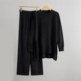 thumbnail image 2 of THDHVS Lounge Sets for Women,Womens 2 Piece Outfits,Fashion Women's Casual Solid Round Neck Long Sleeve Elastic Waist Long Pants Sets Black Free Size, 2 of 4