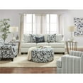 thumbnail image 3 of Furniture of America Jomin Chenille Ivory 4-Piece Sofa Set with Striped Ottoman, 3 of 11