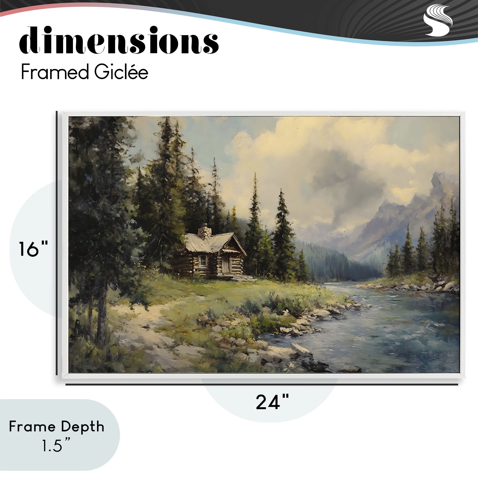 Stupell Industries Creek Cabin Riverside Retreat White Framed Giclee Art, design by Franklyn Gregory