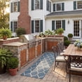 thumbnail image 3 of SAFAVIEH Courtyard Linnet Geometric Indoor/Outdoor Runner Rug, Blue/Beige, 2'3" x 8', 3 of 9
