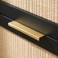 thumbnail image 4 of Rattan Nightstand, 3 Drawer Black Dresser with Natural Rattan Panels & Gold Handles, 27" Tall Modern Bedroom Furniture, 275 lbs Weight Capacity, Sturdy Wood Legs, 4 of 9
