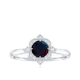 thumbnail image 4 of Rosec Jewels Vintage Inspired Ring for Women, Black Opal Ring with Diamond - AAA Quality, 14K White Gold, US 8.50, 4 of 9