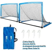 Amzdeal 4ft Soccer Goals Portable Kids Training Net for Backyard with a Carry Bag Set of 2