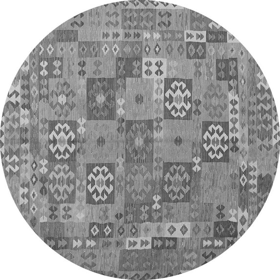 Ahgly Company Indoor Round Southwestern Gray Country Area Rugs, 3' Round