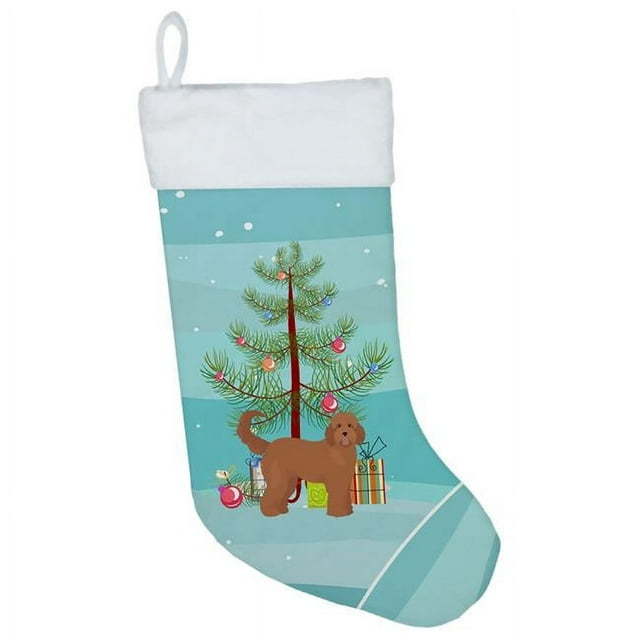 Carolines Treasures CK3839CS Tan Goldendoodle Christmas Tree Christmas Stocking