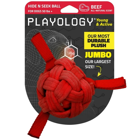 Playology Dog Toys | Interactive Ball Nesting Toy for Puppies, Beef Scented Toy