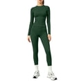 thumbnail image 2 of Women's Y2K Casual Workout 2 Piece Outfits Slim Long Sleeve Leggings Soft Stretchy Tracksuit Streetwear, 2 of 6