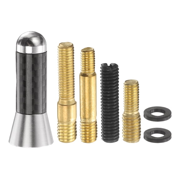 Uxcell Car Short Antenna Carbon Fiber Aluminum Universal Replacement Auto Radio Antenna (1.4", Silver) - Conductive & Waterproof, for Cars RVs SUV Trucks