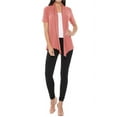 thumbnail image 4 of Women's Casual Short Sleeve Draped Open Front Solid Cardigan, 4 of 5