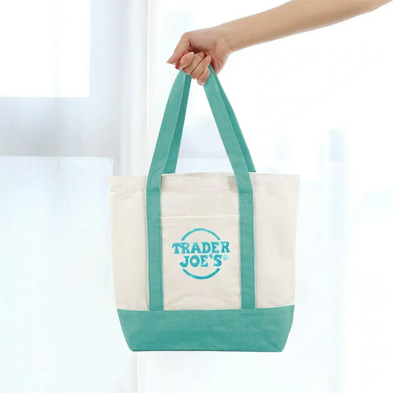 Trader Joe Canvas Storage Bag Mint Green Trader Canvas Tote Bags