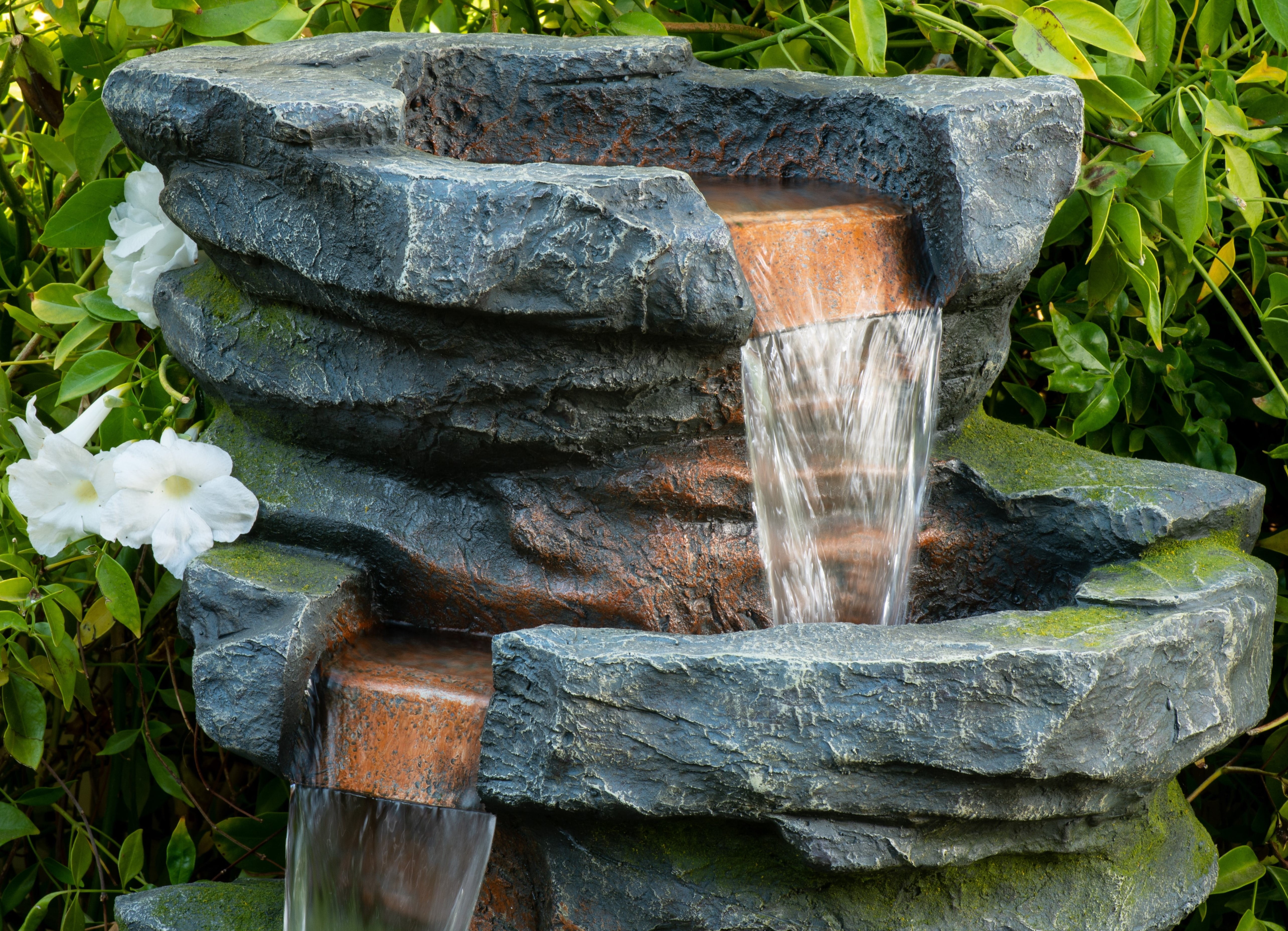 絵画 water fountain Fountain Koi, Painting by Lois Smith | ArtMajeur