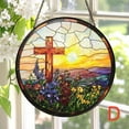 thumbnail image 6 of YOHAVEN Flower Suncatcher Faux Stained Glass Wall Art, Beautiful Christ Wall Decor For Home, Great For Christmas Gifts For Family And Religious Christmas Decorations For Home, 6 of 6