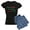 With Blue Strpe Pant, variant on - Dear Santa, It Was My Sister’S Fault - Women's Dark Pajamas