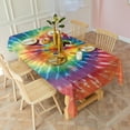 thumbnail image 3 of Colorful Tie Dye Pattern Rectangle Tablecloth 60"x120",Waterproof Polyester Rectangle Table Cloth, Wipeable Spillproof Polyester Tablecloth for Dining, Camping, Indoor and Outdoor, 3 of 6