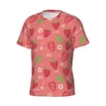 thumbnail image 5 of Vsdgher Strawberry Floral Print Men's Dry Fit Mesh Athletic Shirts Moisture Wicking Tennis T-Shirt Tops, 5 of 9