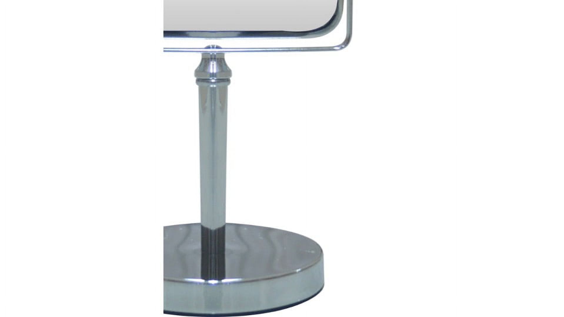Eden Bath Square Two Sided 5X Chrome Framed Freestanding Makeup / Shaving Mirror