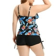 thumbnail image 3 of Tankini à Volants pour Femmes Grande Taille, Maillot de Bain Deux Pièces, Robe de Bain Fluide, Contrôle du Ventre, avec Shorty, 3 of 5