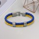 thumbnail image 4 of Censtreet Mens Double-Row Braided Leather Bracelet Bangle Wristband with Stainless Steel Ornaments for Adults Mens Women, 4 of 7