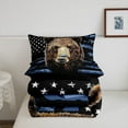 thumbnail image 5 of Camo Deer Bedding Set Queen Hunting American Flag Quilt Blue Camouflage Buffalo Plaid Comforter Set Men,Rustic Wildlife Paw Bed Duvet Set Woodland Animal Room Decor, 5 of 7