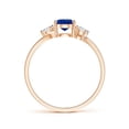 thumbnail image 2 of Angara Natural 0.85 Ct. Blue Sapphire with Diamond Classic Ring in 14K Rose Gold for Women (Ring Size: 12), 2 of 8