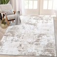 thumbnail image 1 of YUSAZENS 5 x 7 Non-Slip Washable Rug Runner, Abstract Soft Carpet with Rubber Backing, Durable Long Runner for Hallways, Kitchen, Bedroom, Bathroom, Entryway Beige, 1 of 7