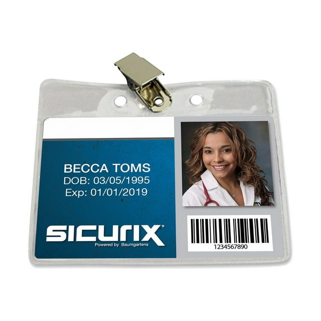 SICURIX Standard - Porte-Badge de Nom - pour - clip - Transparent (Lot de 50)